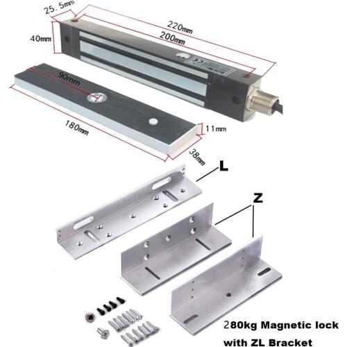 280KG 600lbs IP67 Waterproof Electric Magnetic Lock DC 12V Single Door Electromagnetic Lock with ZL Bracket