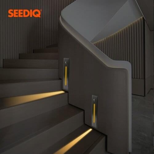 LED PIR Sensor Recessed Stair Wall Light Fixture Modern Wall Sconces Lighting Step Aisle Corridor AC85- 265V 3W LED Wall Lamp