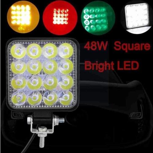 1pcs 48W Car Work Light Bright LED Projector Work Light Fog Driving Light Car Maintenance Car Backpack SUV Hiking Truck Cam H2E0