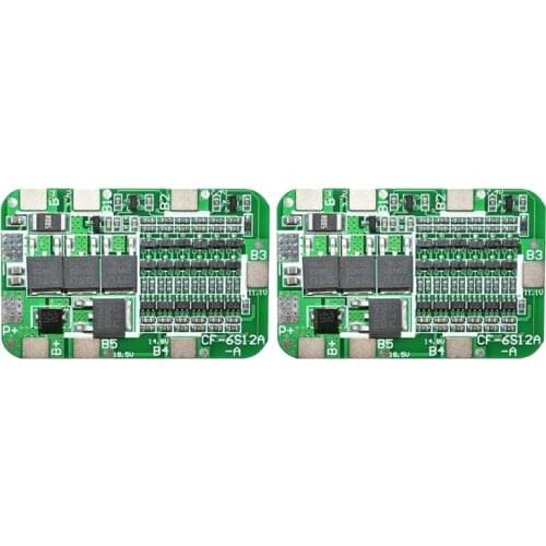 2Pcs 6S 15A 24V PCB BMS Charger Protection Board for 6 18650 Li-Ion Lithium Battery Cell Module DIY Kit