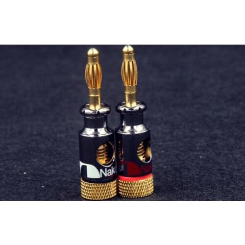 20pcs Nakamichi 4mm Banana Plug Spiral Type 24K Gold Screw Stereo Speaker Audio Copper Terminal Adapter Electronic Connector