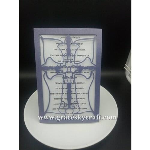 30Pcs/Lot 12*18cm Creative New Arrival Laser Cut Cross Design Wedding Invitation Cards Decoration European style Party Supplies