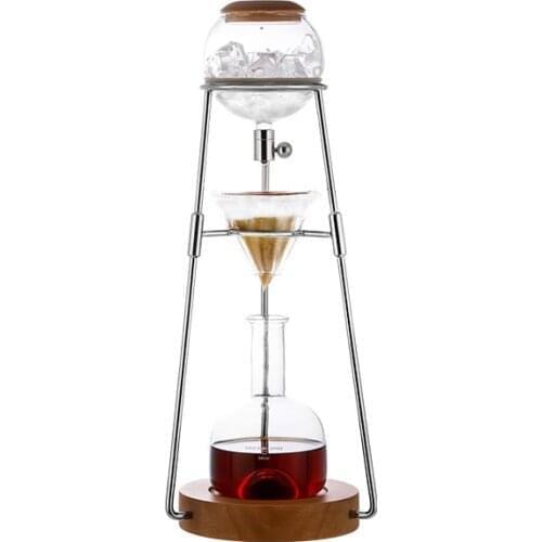 500ML Iced Coffee Pot Cold Extract Tea Coffee Maker Reusable Glass Filter Tools Dripper Coffee Pot Ice Drip Coffee Machine