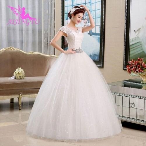AIJINGYU 2021 sexy Customized new hot selling cheap ball gown lace up back formal bride dresses wedding dress WU184
