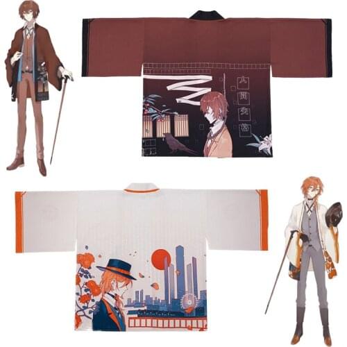 Anime Bungou Stray Dogs Cosplay Costumes Nakahara Chuuya Kimonos Cosplay Shirt Dazai Osamu Blouse Coat Yukata for Women Girls
