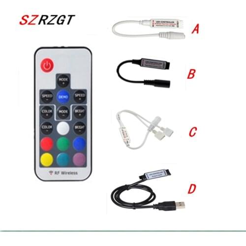 17-Key Mini RF Wireless LED Dimming Remote Control For 5050/3528/5730/5630/3014 RGB Color Strips