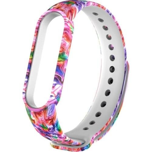BOORUI Hot for Xiaomi Mi Band 5 Strap Silicone printing flowers miband NFC 5 strap camouflage miband 5 accessories for mi 5 band