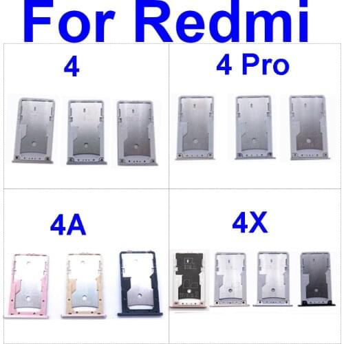 Sim Card Memory Card Slot Tray Holder For Xiaomi Redmi 4 4A 4X Sim SD Card Adapter Cell Phone Repair Replacement Parts