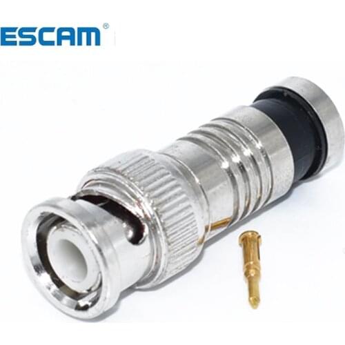 ESCAM 10PCS/lot security system BNC Connector Compression Connector Jack for Coaxial RG59 Cable CCTV Camera Accessories