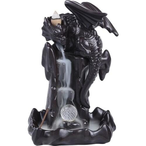 Incense Burner Hot Dragon Ceramic Backflow Incense Burner Living Room Decor Incense Holder Aromatherapy Furnace Home Decoratio