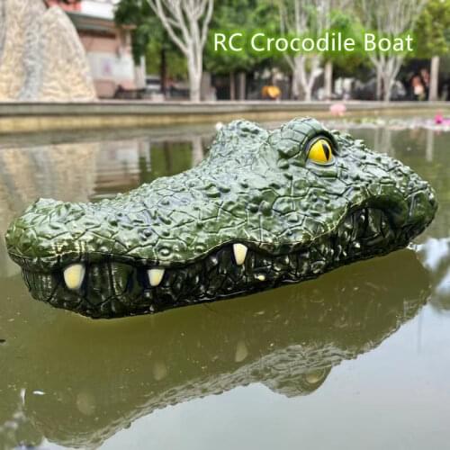 CONUSEA RC Boat Simulation Crocodile Head 2.4G Remote Control Joke Alligator Decoy Electric Toys Summer Water Spoof Toys gift
