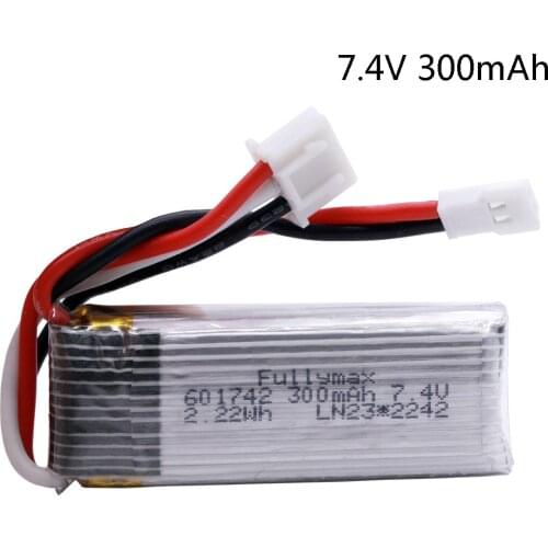 7.4V 300mAh 2S Li-Po Battery For WLtoys F959 A600 A700 A800 A430 RC Helicopter Spare Parts 2.22Wh 7.4v battery for XK DHC-2 A600
