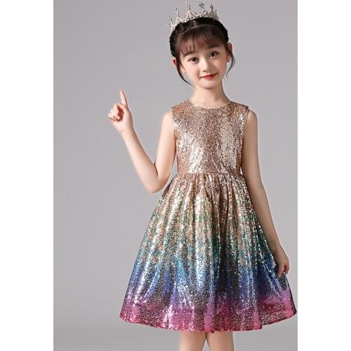 Girls Sequined Dresses For Wedding clothing kids girl Birthday Party Evening Dress Princess girl Carnival costumes 3 6 10 12Year
