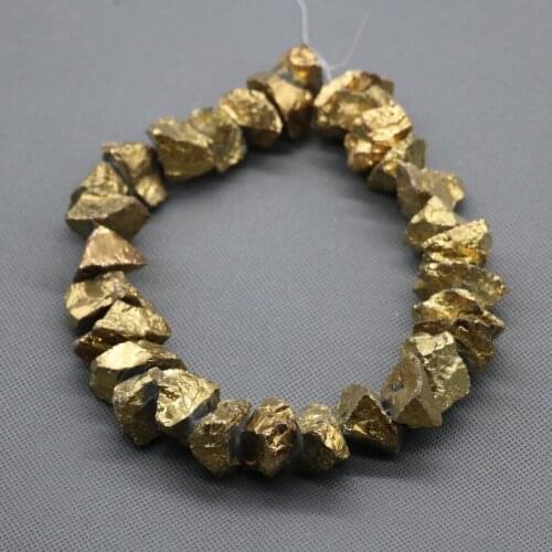 Approx 26pcs/strand Titanium Gold Crystal Quartz Top Drilled Point Pendants, Rock Quartz Crystal Graduated Jewelry Making Beads