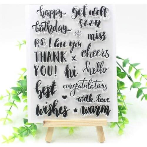KSCRAFT Happy Birthday Transparent Clear Silicone Stamp/Seal for DIY scrapbooking/photo album Decorative clear stamp 432