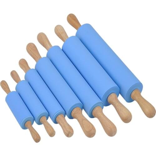 Roller Non-Stick Silicone Kitchen Flour Rolling Cooking Sale Hot Tools 23cm Dough Baking Pastry Handle Wooden Pin 4 inch