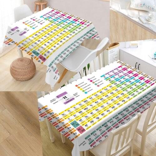 Periodic Table Of Elements Tablecloth Simplicity Pattern Oxford Fabric Dustproof Dinner Table Cloth Party Decoration Table Cover