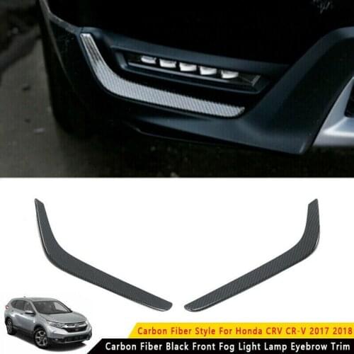 Carbon Fiber ABS Front Fog Light Lamp Eyebrow Trim For Honda CRV CR-V 2017-2020 car accessories