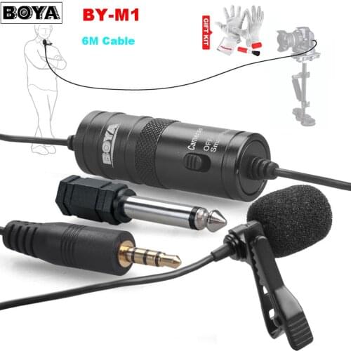 BOYA BY-M1 Lavalier Omnidirectional Condenser Stereo Microphone for DSLR Camcorders Broadcasting Recording
