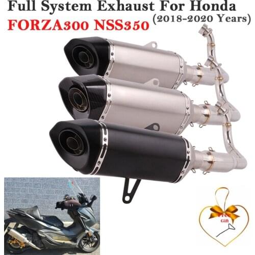 Full System Motorcycle Exhaust Escape For Honda FORZA 300 NSS350 2018 2019 2020 Modify Link Pipe Carbon Fiber Muffler DB Killer