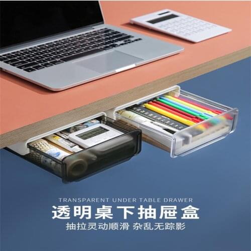 Under Desk Drawer Organizer Table Storage Box Paste Type Drawer Household Cosmetics Kitchen Office Supplies Storage