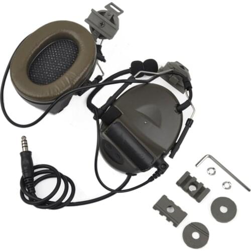 Z Tactical Softair Aviation Headset Headphone Comtac ii Headset for FAST Helmets and Peltor Helmet Rail Adapter Set