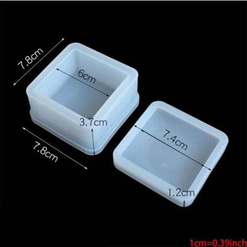 4 Pcs Box Resin Molds with lids Silicone Molds for DIY Craft Making Storing Earrings, Rings, Coins, Keys or Making Flower Pot
