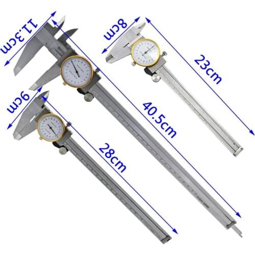 6 Inch Metal steel dial Vernier Caliper 0.02mm Shock Proof 0-150/200/300 mm Caliper Micrometer Gauge Measurement Tool