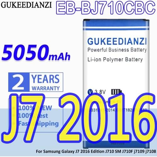 GUKEEDIANZI Battery EB-BJ710CBC 5050mAh For Samsung Galaxy J7 2016 Edition J710 SM J710F j7109 j7108 EB BJ710CBC