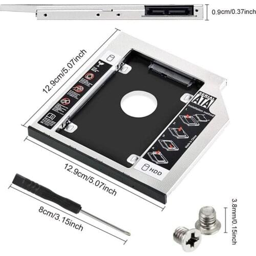 All Aluminum Hard Drive Bracket 9.5/9.0mm Notebook Mechanical Hard Drive Tray Universal Hard Disk Enclosure With Screwdriver