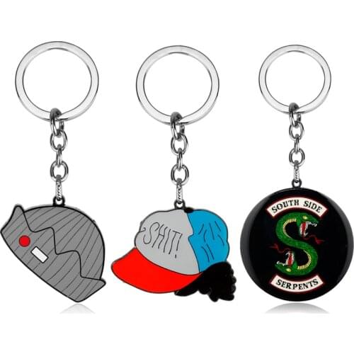 TV Riverdale Beanie Hat South Side Serpents Key Chain Alloy Keychain Accessories Pendant Key Ring Charms Keychains for Ladies