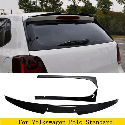 ABS Black Rear Roof Spoiler Window Trim Wings for Volkswagen VW Polo Standard 2011-2018 Not For GTI R Boot Tail Side Winglet