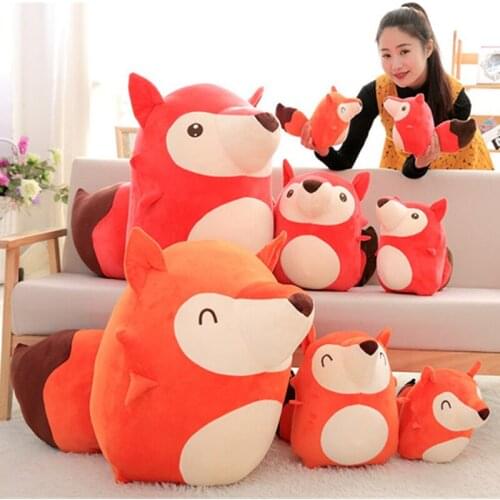 Dorimytrader New Lovely 65cm Big Soft Cartoon Fox Plush Toy 26'' Giant Cute Animal Fox Stuffed Pillow Doll Kids Gift DY61527