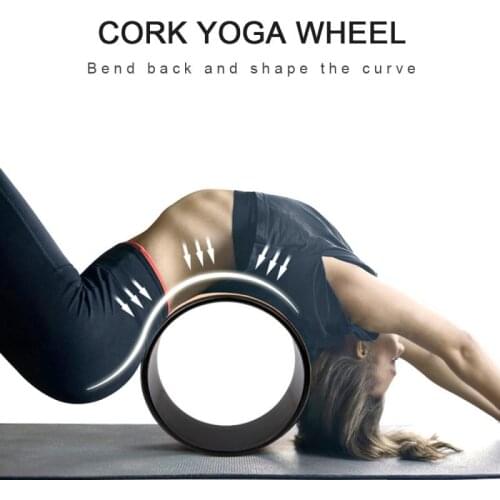 Gym Workout Back Training Tool Yoga Circles Wood Yoga Wheel Pilates with Buddha Lotus Professional TPE Yoga Circles