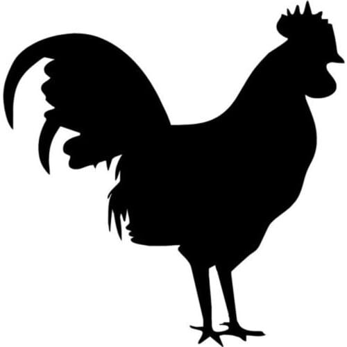 Black/Silver Classic Funny Rooster Car Styling Decal Cock Car Body Stickers Car Stickers 12.7*13.2CM