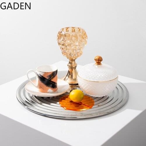 Light Luxury Crystal Glass Tray Hotel Storage Coffee Table Desktop Decoration Living Room Coffee Table Storage Display Tray