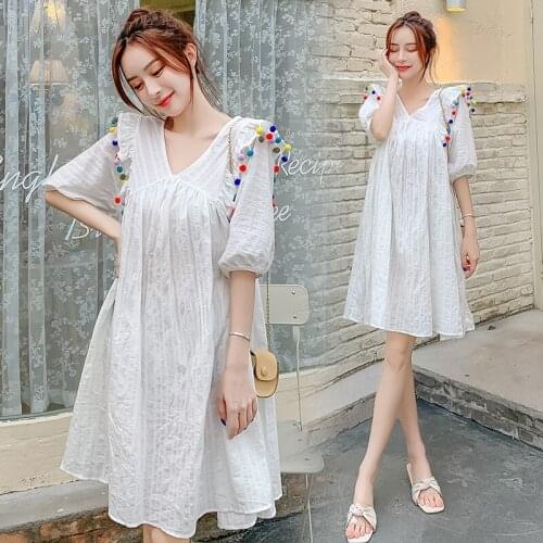Summer Women Dress Vestidos Casuales Maternity Dresses Women Pregnancy Dress White A-Line Pregnancy Clothes Maternity Clothes