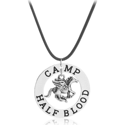 Fashion Jewelry Charm Percy Jackson CAMP HALF Blood Horse Pendant Necklaces Men Women Gifts Steampunk Pendant