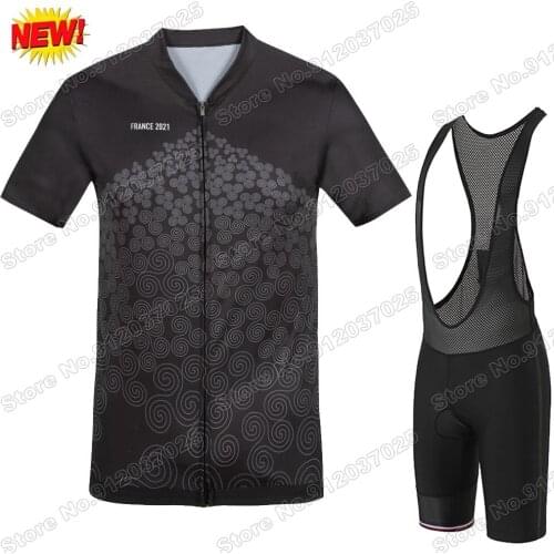 2021 France Tour Mens Summer Cycling Jersey Set Clothing De France Race Bike Bib Shorts Suit MTB Bicycle Ropa Maillot