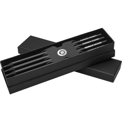 Cool Black Wood Pencils Set 12pcs/box Pre-sharpened HB 2B Student Pencils for Daily Writing Sketching Drawing School Supplies