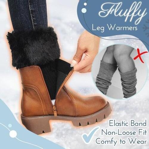 NEW Womens Short Boots Socks Fluffy Plush Knitted Boot Cuffs Leg Warmers Socks