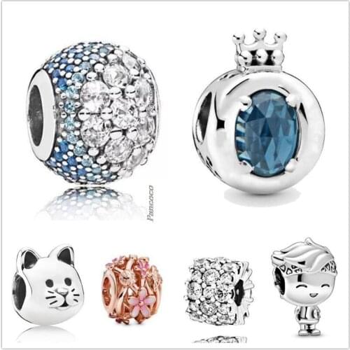 Original 925 Sterling Silver Skateboard Bandana Boy Teenager Charm Beads Fit Women Pandora Bracelet & Necklace Jewelry