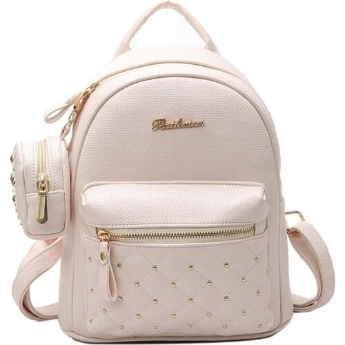 Women Fashion Backpack Synthetic Leather Backpack Casual Lightweight Travel School Shoulder Bag 2 pcs