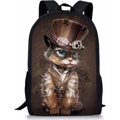 New Style Cute Cat Animal Print Backpacks for School Kids Boys Girls Students Childrens School Bags Travel Casual Mochila