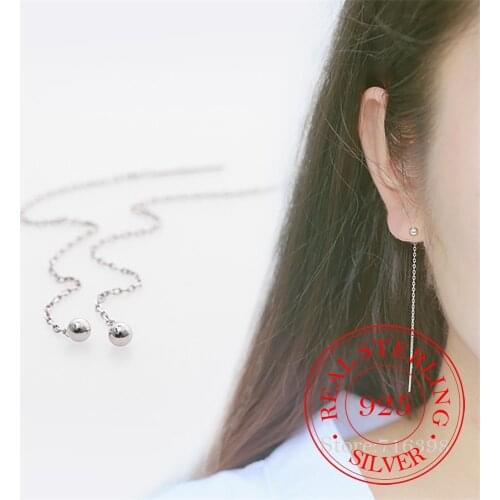 3CM-20CM Long Drop Earrings Prevent Allergy 100% 925 Sterling Silver Earrings For Women Sterling-silver-jewelry