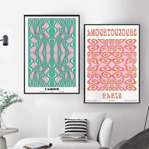 Nordic Mid Century Always Loves Couple Love Gift Canvas Painting Poster and Print Modern Wall Picture for Living Room Home Decor