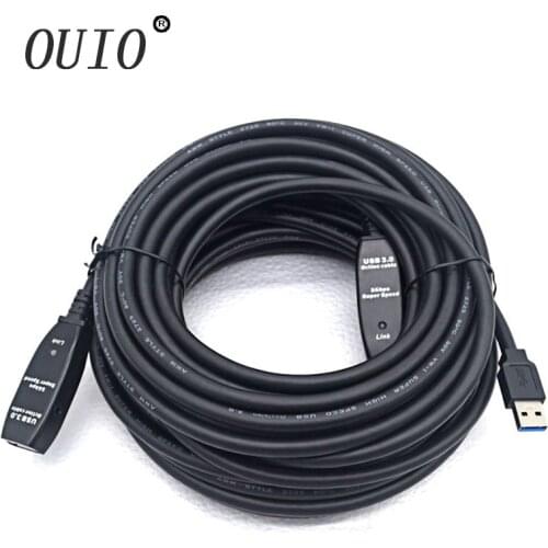 OUIOActive Repeater USB 3.0 Extension Cable Built-in IC Chipset Male to Female Extender Cable High Speed 5Gbps 5 10 15 20 25 30m