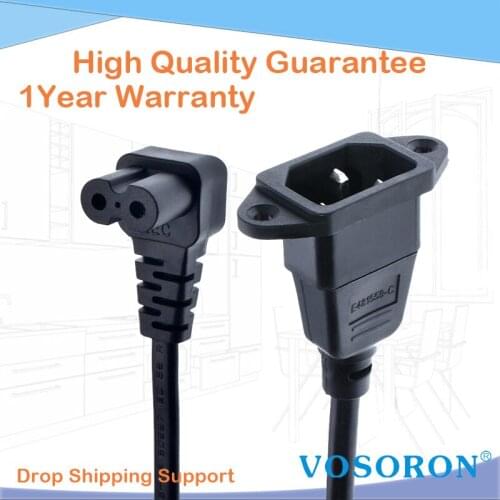 IEC320 C14 to C7 Extension cord,C14 with screw holes and C7 Short,25cm lenght.Drop shipping availables