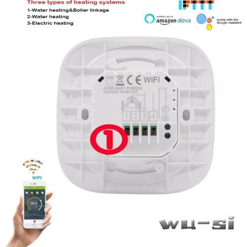 WIFI Intelligent tuya floor temperature controller, three heating mode output,works with Alexa google home