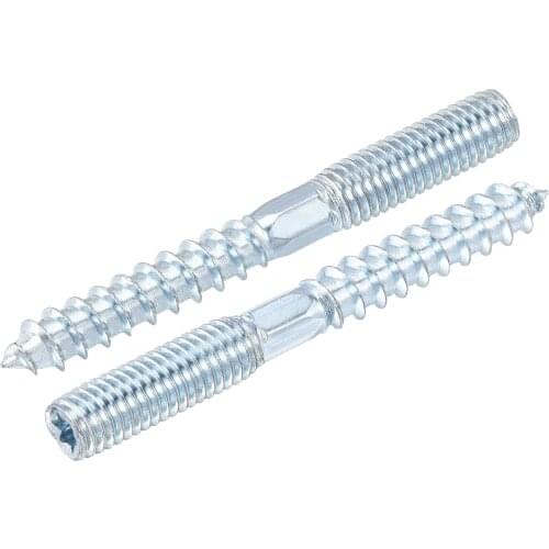 Uxcell M6x25mm Hanger Bolts Double Head Dowel Screw for Wood Furniture 40pcs